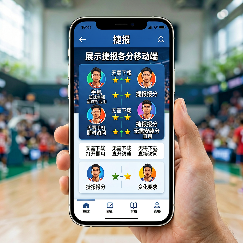 手机篮球比分应用界面展示捷报比分移动端体验